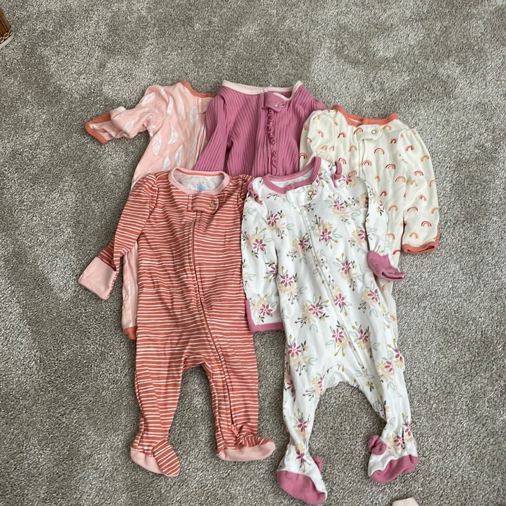 5 Cloud Island Zipper Footie Pajama Set (0-3)